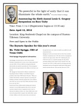 Sixth Annual Louis Gregory Symposium on Race Unity-2012 Flyer Page 1