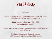 FAFSA Deadline is Feb 15, 2021