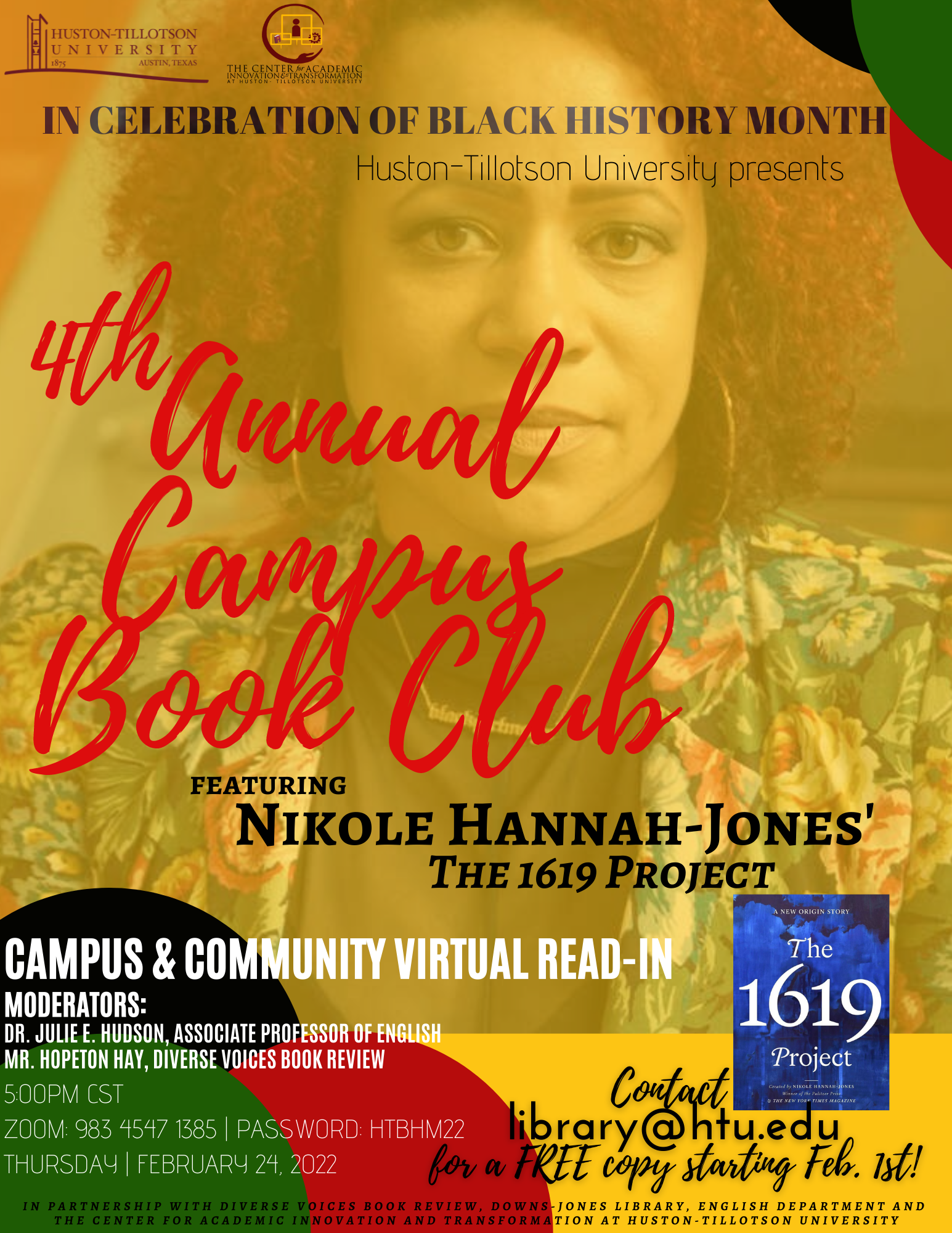 Poster for the Fourth Annual Black History Month Book Club