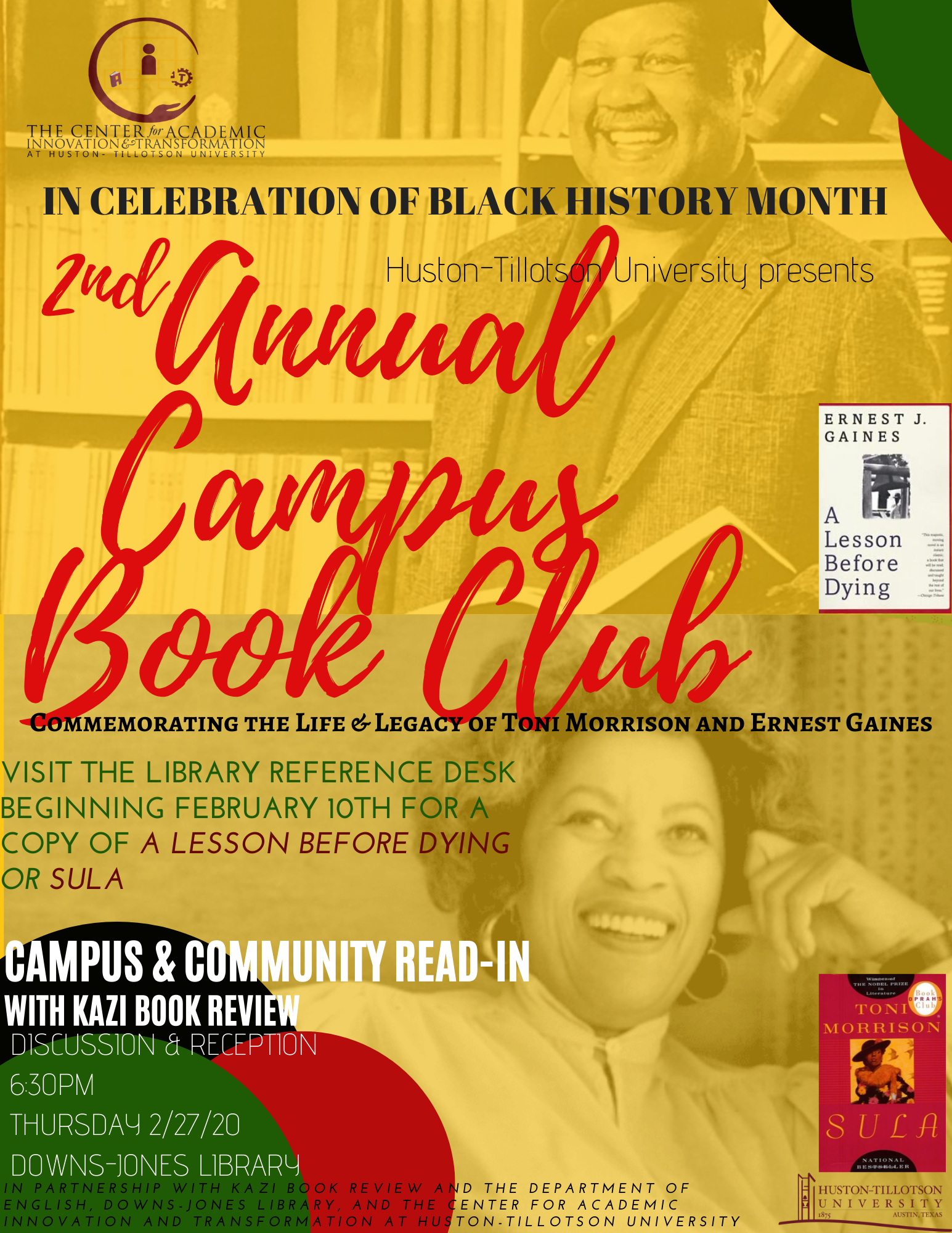 Poster for the Second Annual Black History Month Book Club