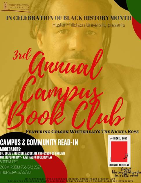 Poster for the Third Annual Black History Month Book Club